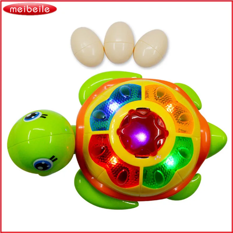 Electric Universal Turtle Puzzle Educational Toys Will Lay Eggs Light 