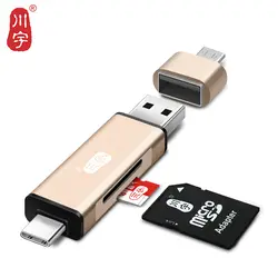 Кавау 3,1 OTG Card Reader USB Type C адаптер Micro USB с Micro SD Card/Слот для карты SD C350 устройство чтения карт памяти для мобильного телефона