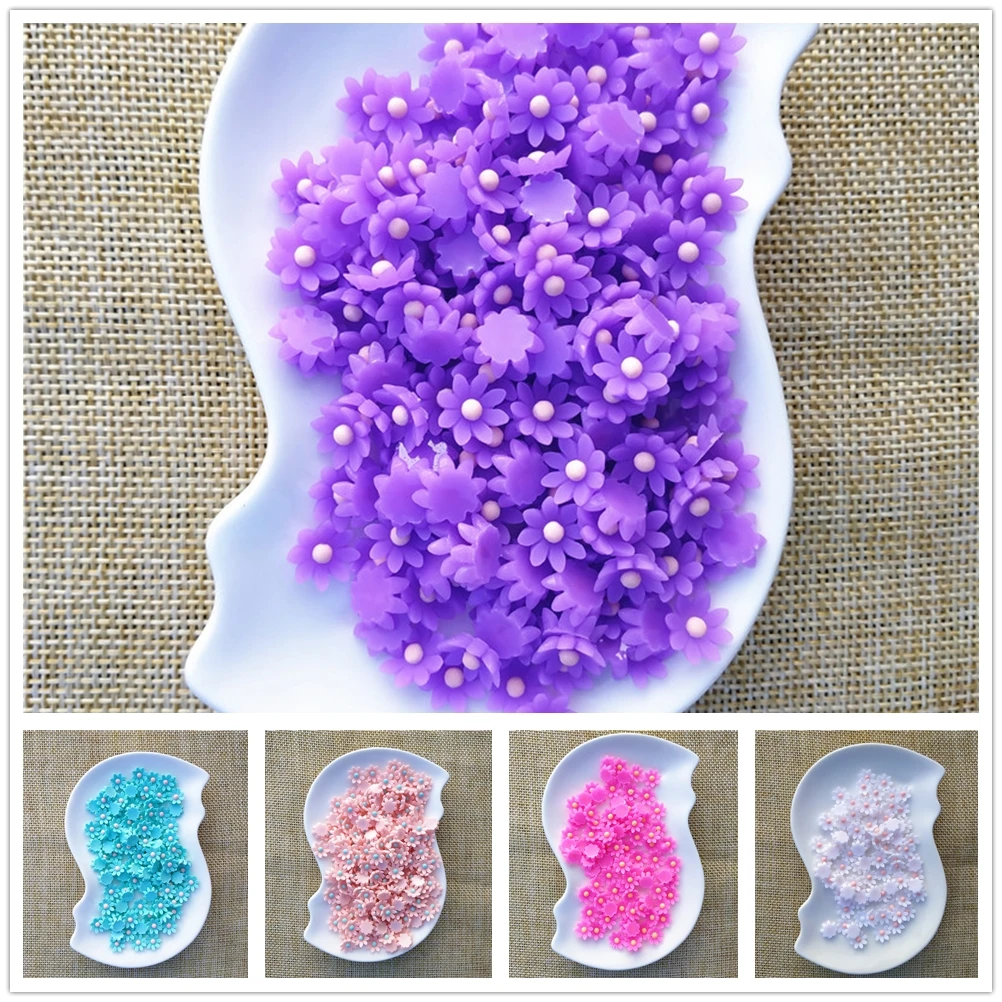 

20 Pcs/lot 8 Mm Resin Flower Flatback Cabochons for Fridge Cellphone Magnet Scrapbook DIY Accessories Buttons Jewelry Findings