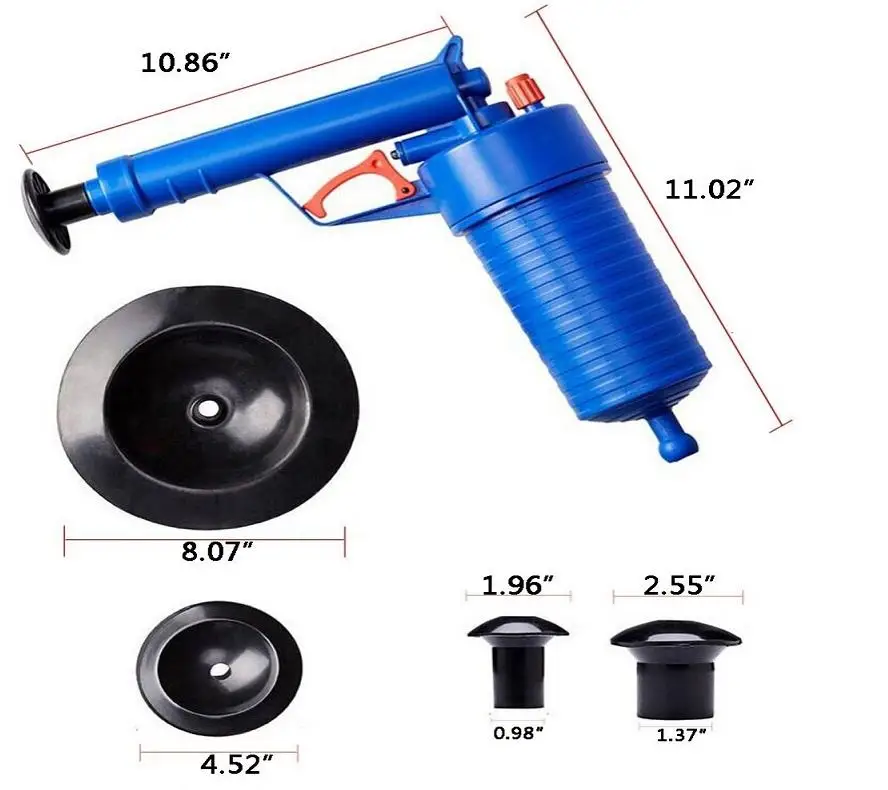 1 шт. домашний воздушный насос высокого давления для слива воздуха, поршень для раковины, труба для удаления засоров, туалет, ванная комната, кухонный очиститель, комплект, Прямая поставка
