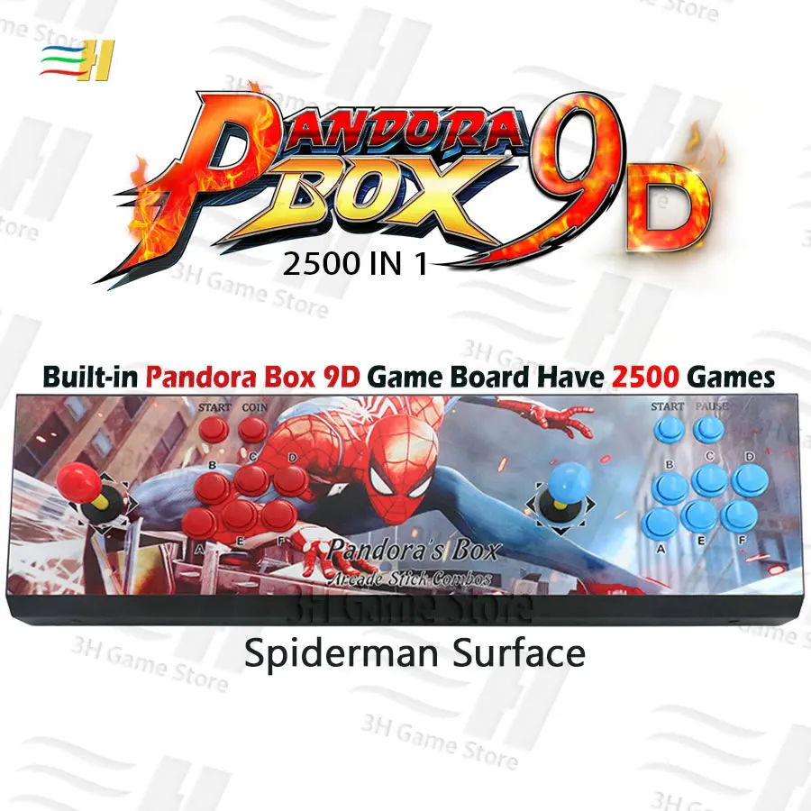 Pandora Box 9D 2500 В 1 игровая консоль для аркадных игр контроллер usb подключение 3P 4P геймпад поддержка 3D игры tekken mortal kombat pacman