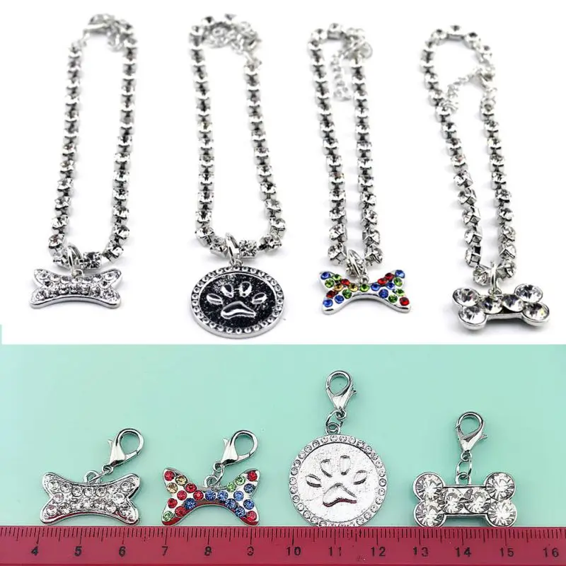

Small Pet Dog Pets Collar Puppy Crystal Necklace Rhinestone Pet Dog Charm Pendant