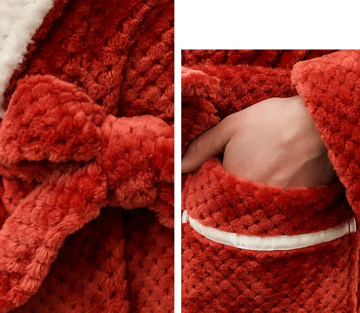 Sexy Warm Bathrobe WomenMen Winter Robe Women'sMen's Bathrobe Dressing Home Gown Cotton Winter Robe For WomenMen 24