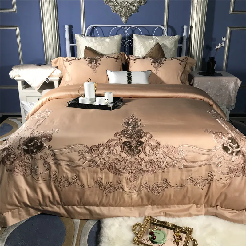 Cheap Royal Egyptian embroidery luxury cotton camel 4/6 oversize bed covers, oversize bed sheets, down quilt covers/flax pillowcases 1