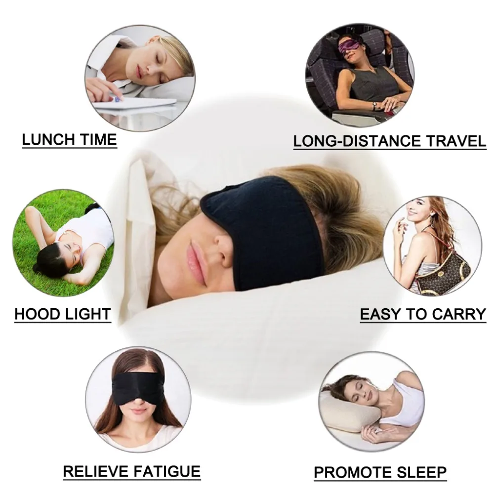 Filled Pure Silk EyeShade Sleeping Eye Mask Cover Eyepatch Blindfolds Eyeshade Health Sleep Shield Light Goggles Earplugs Free (1)
