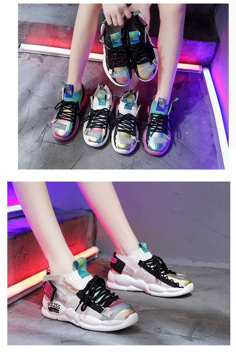 Цветные Сникеры с рисунком в виде граффити; женские кроссовки из искусственной кожи на платформе; удобная повседневная обувь; женские кроссовки на платформе; basket femme; NVX60