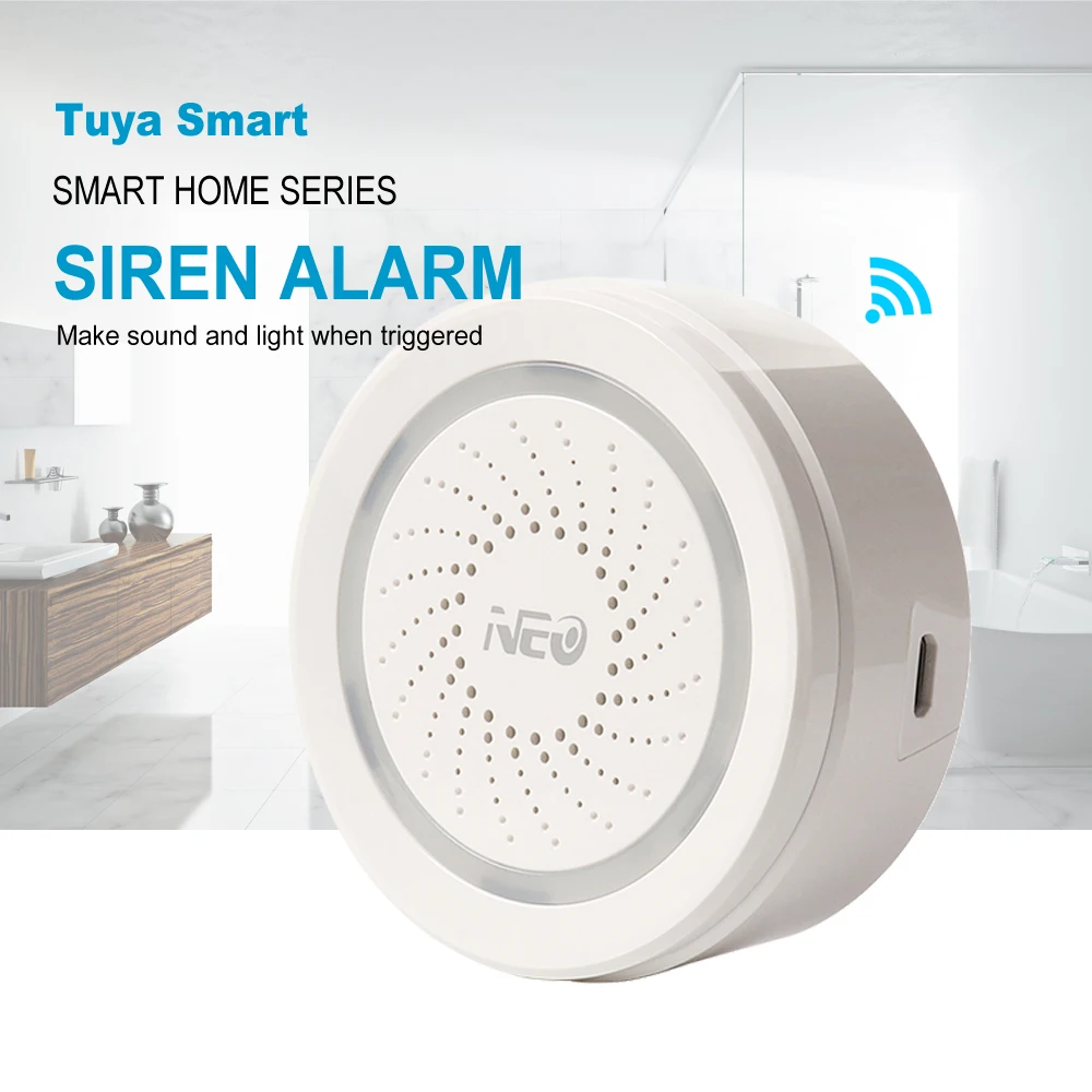 Tuya Smart Life Wireless WiFi Siren Alarm Sensor Sound and Light Alarm Siren Support IFTTT for Home Security