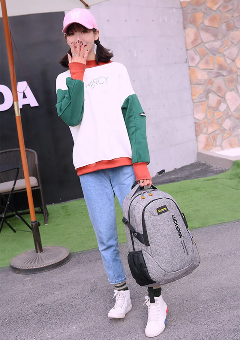 Casual Men USB Charging Backpacks Male Travel women Teenagers Unisex Student School Bags Simple Notebook Laptop Backpack SS7350 (26)