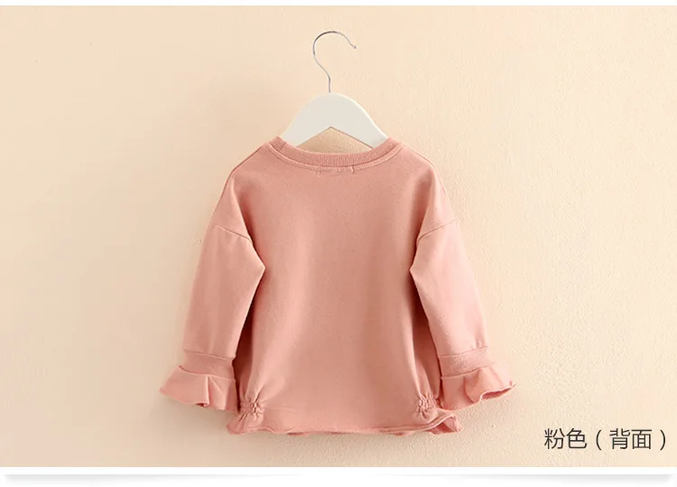 Autumn Spring Fashion Cute 2 3 4 5 6 7 8 9 10 Years Children Flower Letter Flare Trumpet Sleeve Kids Baby Girl Sweatshirts