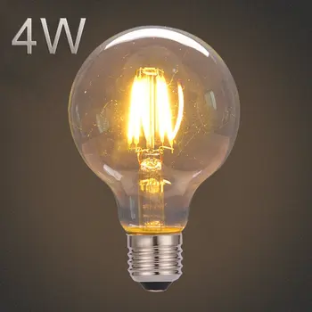

E27 G95 4W led Edison Light Bulb Vintage Style Imitation Tungsten Filament Bulb Lamp Warm Yellow Lighting For Indoor Home Decor