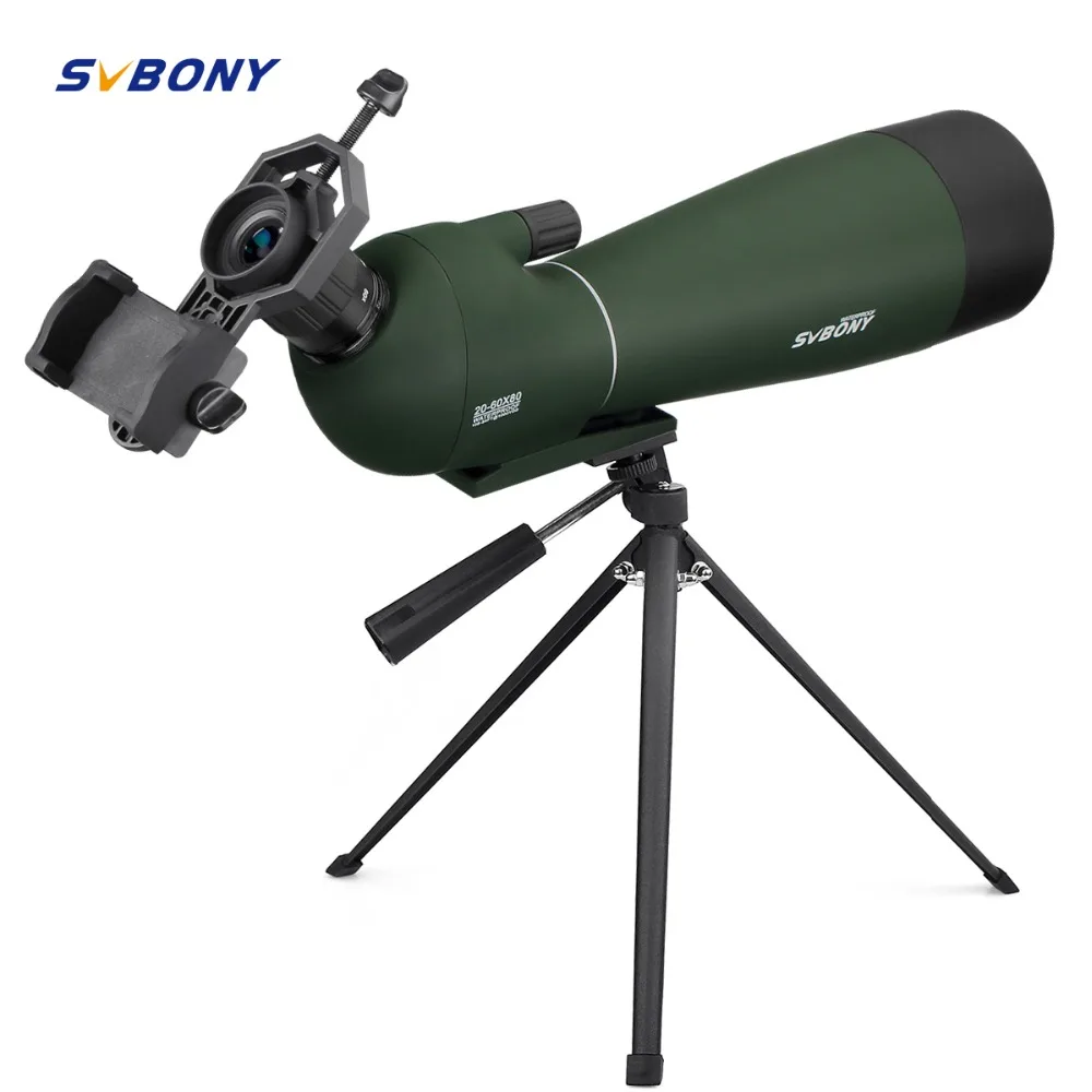 

SVBONY Zoom Spotting Scopes BAK4 Prism 20-60x80mm Birdwatching Hunting Monocular Telescope Spyglass Waterproof Telescopes F9308