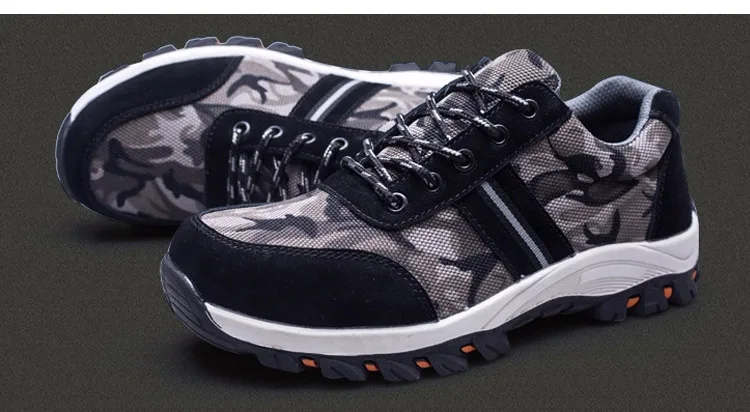Men Safety Work Shoe Boots Fashion Camouflage Breathable Mesh Steel Toe Protective Shoes Labor Insurance Puncture Proof Shoes (11)