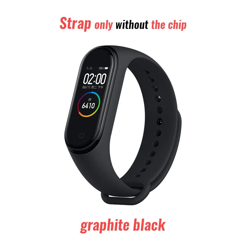 Черный Официальный Цвет ремень для Xiaomi mi группа 4/3 mi Band-4 Мульти-Цвет дополнительного удобства светильник мягкие удобные плотно закрывается - Цвет: Черный