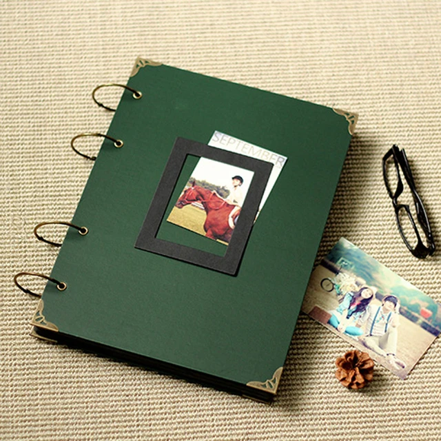 Álbumes de fotos tradicionales, capacidad para 300 fotos de 4 x 6, juego de  4, verde oscuro
