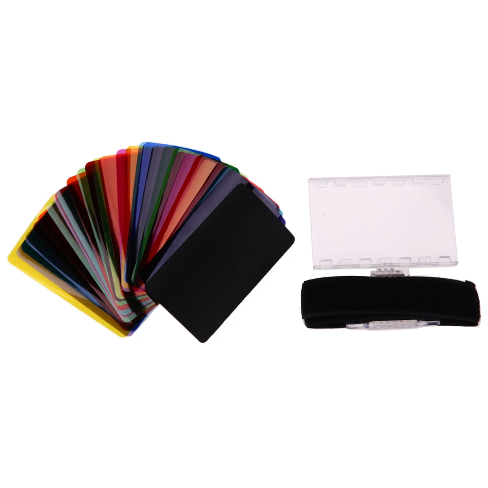 

VODOOL 30pcs Color Flash Diffuser Lighting Gel Pop Up Filter Dynamic Colors Flash Filter Photography Set For Canon Nikon YN56