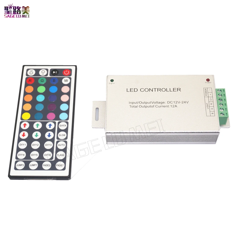 DC12V-24V 12A/24A 44key ИК пульт дистанционного управления Led RGB контроллер 44key IR Беспроводной Диммер для 3528 5050 RGB светодиодные полосы лампы