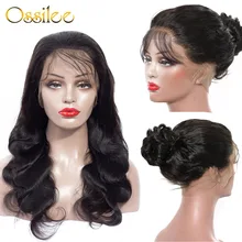 Ossilee – perruque Lace Front Wig 360 naturelle, cheveux Remy, Body Wave, pre-plucked, avec Baby Hair