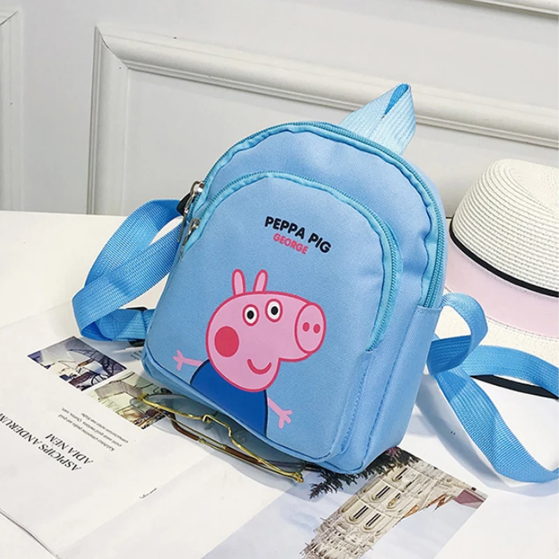 Peppa Pig Toy Cartoon Character Action Figure Backpack High Quality Material Nylon Cloth Cartoon Bag School Bag Children's Gift