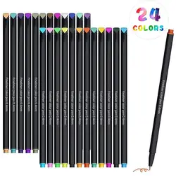 24 цвета Fine Liner ручка набор Арт Рисование маркером цветная жидкость-чернила ручки креативные фломастеры канцелярские школьные