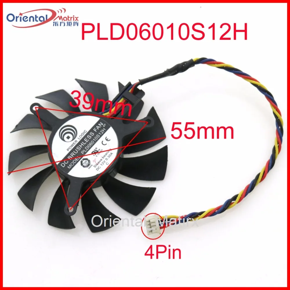 Power Logic PLD06010S12L Graphics card Fan DC 12V 0.2A 4wire 4-Pin Sleeve