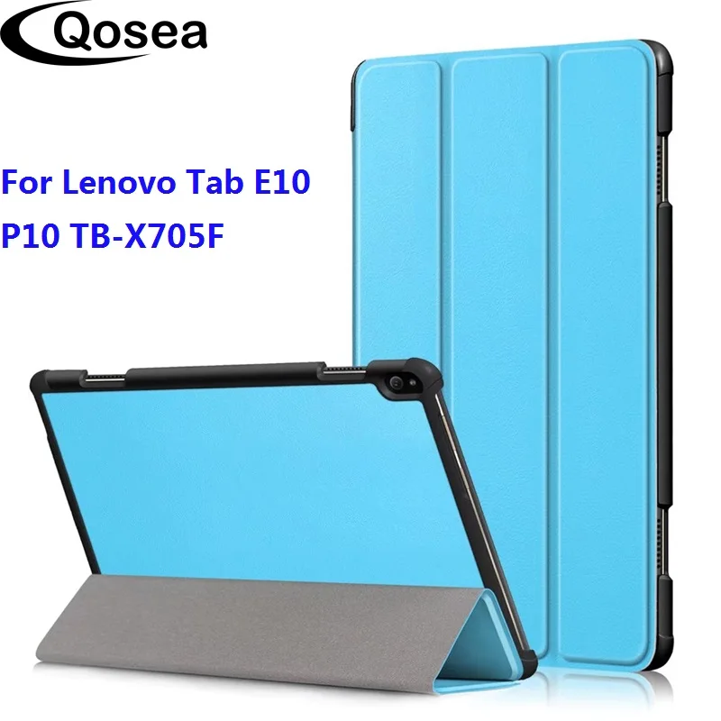 

Qosea For Lenovo Tab E10 PU Leather Smart Stand Holster Case For Lenovo Tab P10 TB-X705F Tablet PC Protector Stand Coque Cover