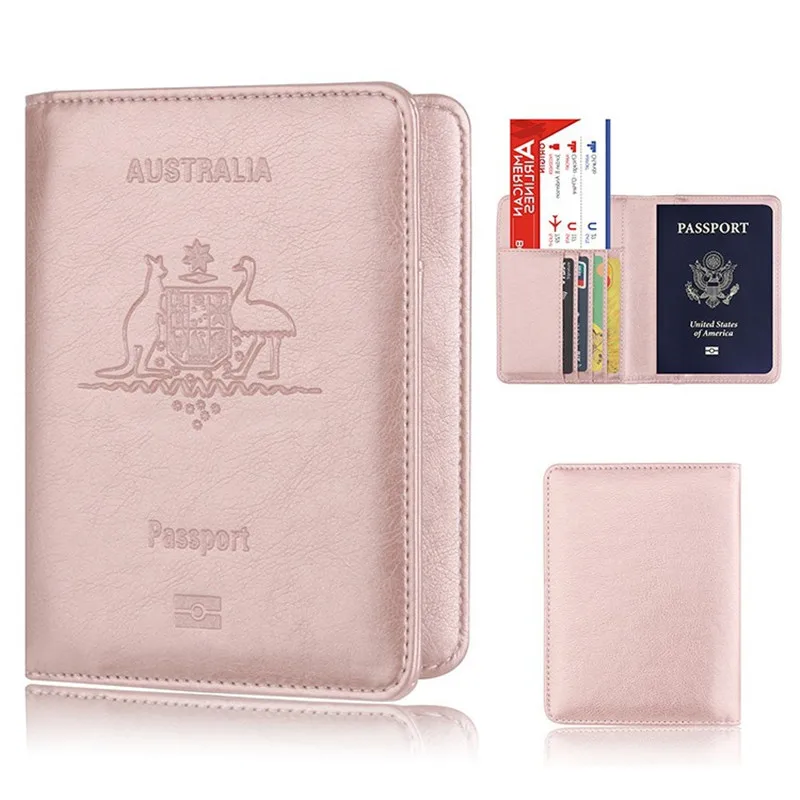 Men/'s Leather RFID Blocking Passport Holder Travel ID Cover Credit Card Wallet