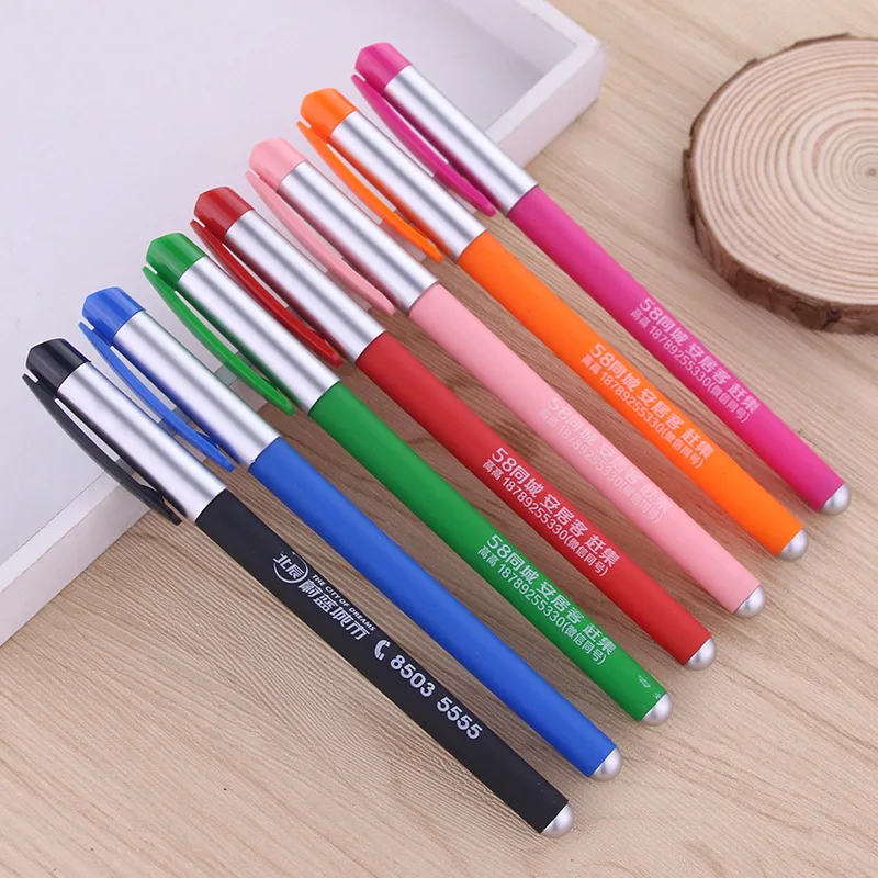 500 шт./компл. Многоцветные Рекламные гелевые ручки могут быть настроены логотип гелевая ручка для офиса рекламная ручка оптовая продажа с