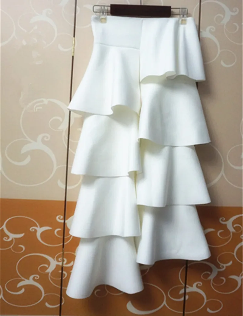 RUGOD новейшая мода Асимметричная юбка-торт с воланом женская элегантная юбка с высокой талией размера плюс женские юбки для вечеринок Saia Jupe