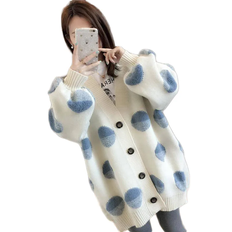

2019 New Spring Autumn Women Knit Sweater Fashion Harajuku Loose Warm Cardigan Female College Casual Long Sleeve Coat Tops A15