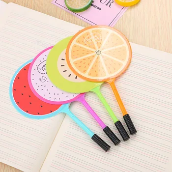 

100 PCs creative cartoon fruit fan pen cute learning stationery ballpoint pen gift prize