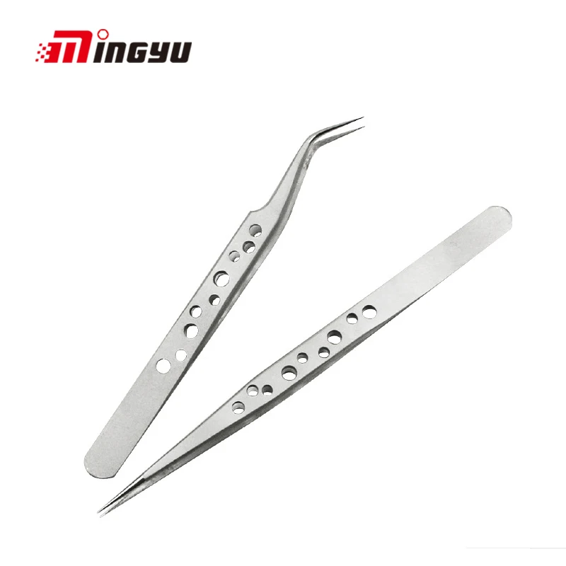 

Precision Stainless Steel Electronics Industrial Tweezers Anti-static Curved Straight Tip Forceps Phone Repair Hand Tools Sets