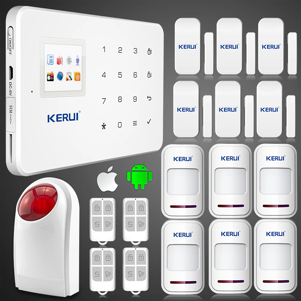 

LCD Display Protection Kit 6x Door Sensor PIR Detector Wireless Quad Band GSM Home Burglar Voice Alarme System intercom Monitor