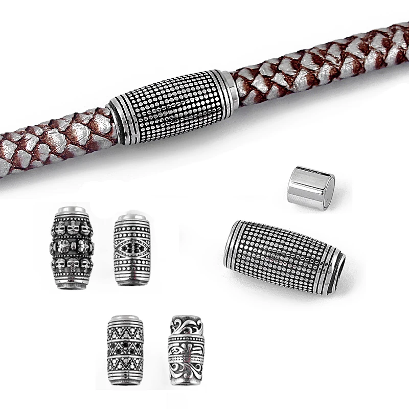 1sets Stainless Steel Barrel End Caps Strong Clasps For 8mm