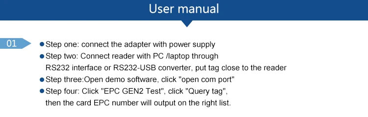 865~868Mhz epc gen2 rifd reader