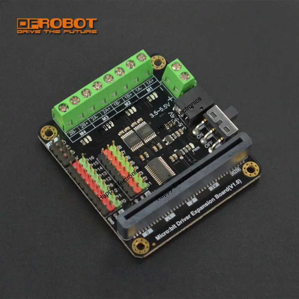 

DFRobot Micro:bit Microbit Driver driving controller/Expansion Board with 4-way Motor drives + 8-way servo interfaces for kids