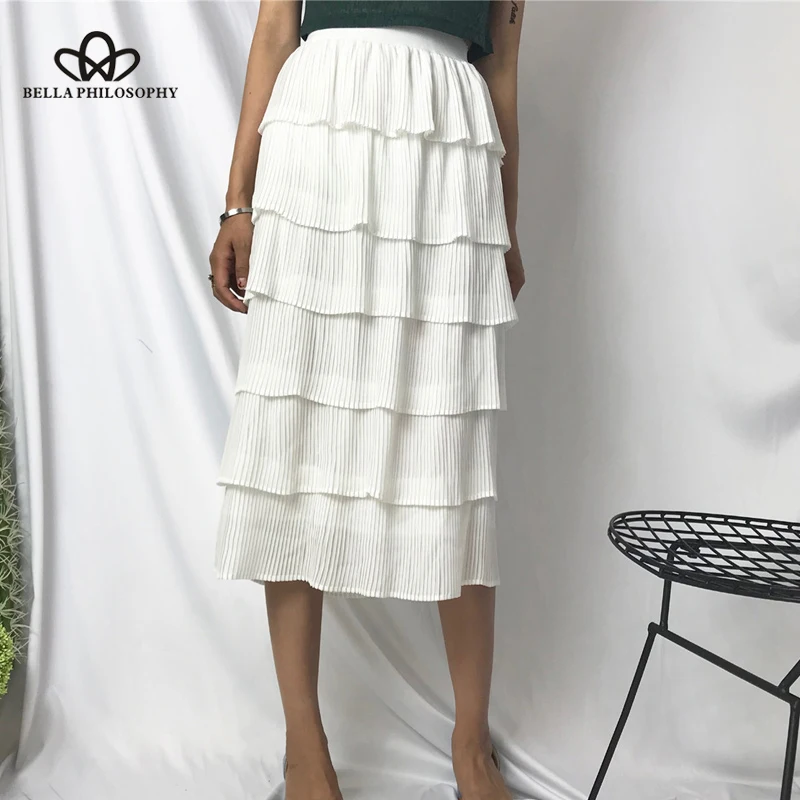 Heydress 2019 Новая Летняя Повседневная складывающаяся Длинная женская юбка с высокой