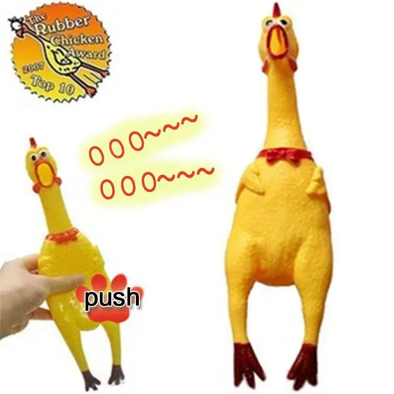 Mini Screaming Rubber Chicken Squeak Toy Funny Squeeze Sound Toy for