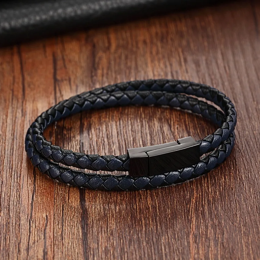 Браслет цепочка из натуральной кожи для мужчин и женщин|bracelets for|leather bracelets for