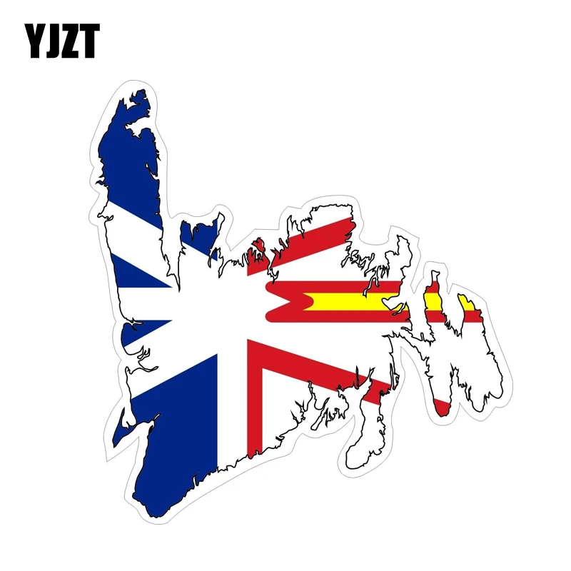 

YJZT 11.8CM*12.5CM Newfoundland Map Flag Window Funny Car Sticker Decal 6-1279