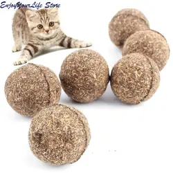 Домашние Животные Кошки Игрушечные Мячи натуральная кошачья мята мяч ментоловый аромат кошки лакомства съедобные кошки-Бешеные лакомства