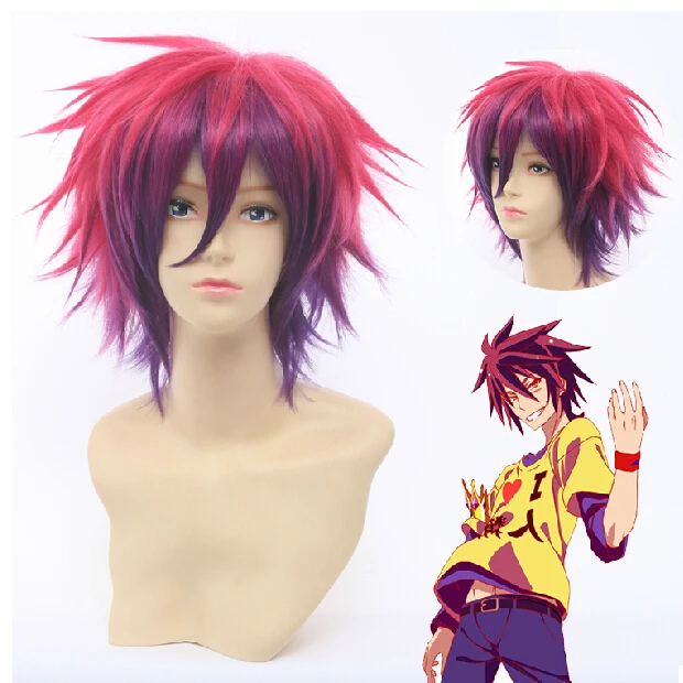 New Arrival No Game No Life Sora Short Red Mixed Purple Anime