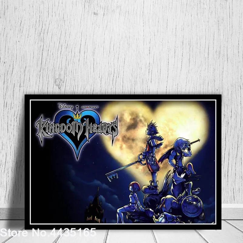 Kingdom Hearts плакат видео игры аниме мультфильм Плакаты и принты холст настенная живопись искусстве Home Decor - Цвет: Светло-зеленый