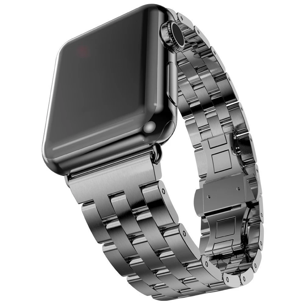 Ремешки для наручных часов из нержавеющей стали для Apple Watch ремешок ссылка серебро розовое золото черный металлический браслет 42 мм 38 мм аксессуары для iwatch