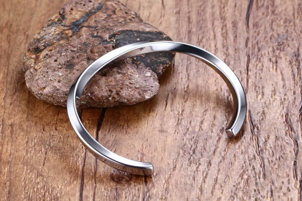 Mens Bracelets Bangles 316l Stainless Steel Simple Twist Cuff Open Bangle Bracelet Black Silver-color Punk Bike Fashion Jewelry Men Accessories pulseira masculina 14