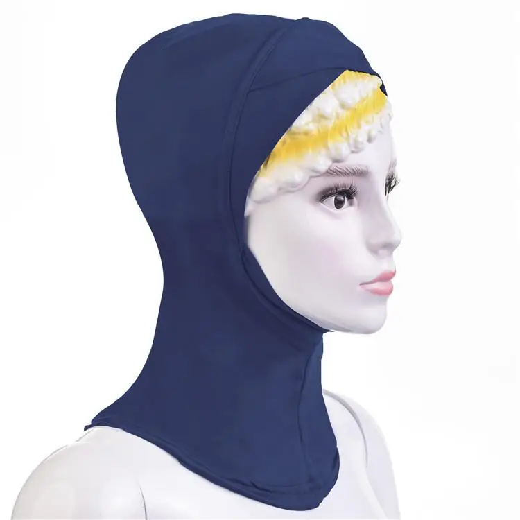 Muslim Women Under Scarf Hat Cap Soft Bone Bonnet Ninja Hijab Islamic Lady Neck Cover Niquabs Ramadan Beanies Amira Middle East - Цвет: Blue