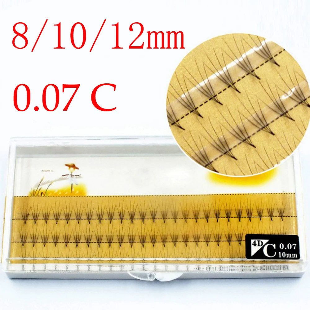 

1 Set Women 0.07 C 3D Wave Individual False Eyelashes Extension Mink Black Soft False Eye Lashes For Women Girls