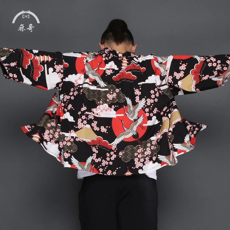 Новый японский халат кимоно кардиган мужской в китайском стиле Hanfu Tangzhuang пара