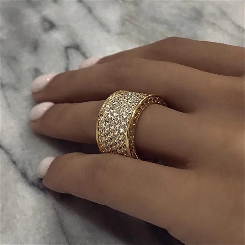 Choucong роскошное кольцо на палец, заполненное белым золотом, полностью 300 шт, AAAAA, циркон, обручальное кольцо, кольца для мужчин и женщин, ювелирные изделия