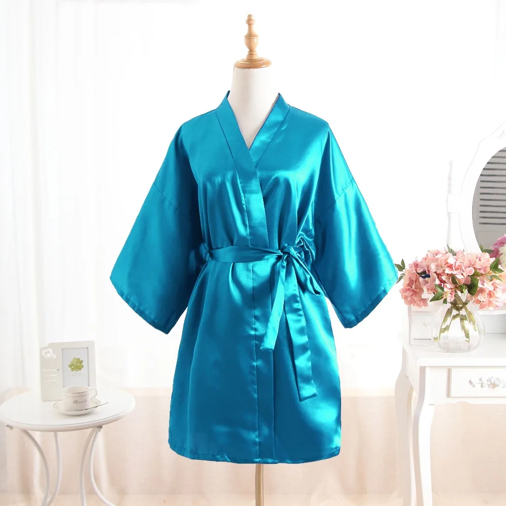 Новый Для Женщин Атлас короткая ночная рубашка кимоно халат Твердые пижамы свадебные туфли невесты сексуальное платье одно Расширенный