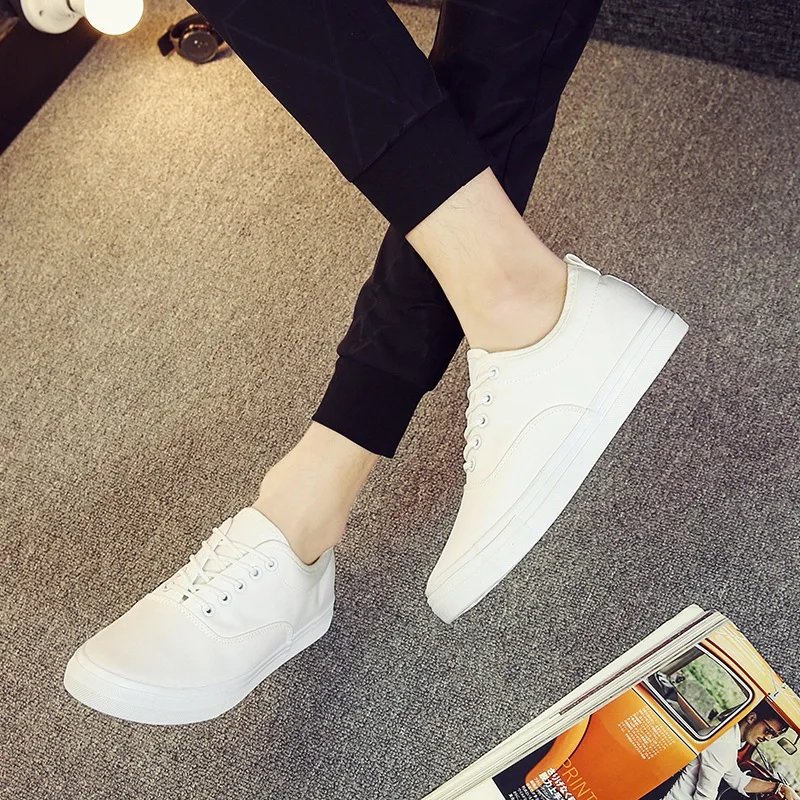 UNIGUE GIRL 2019 New Men Shoes Fashion Black/white Lace-up Canvas Shoes Breathable Men Casual Shoes Flat Quality Size 39-44 UNIGUE GIRL 2019 New Men Shoes Fashion Black/white Lace-up Canvas Shoes Breathable Men Casual Shoes Flat Quality Size 39-44